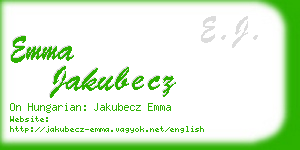 emma jakubecz business card